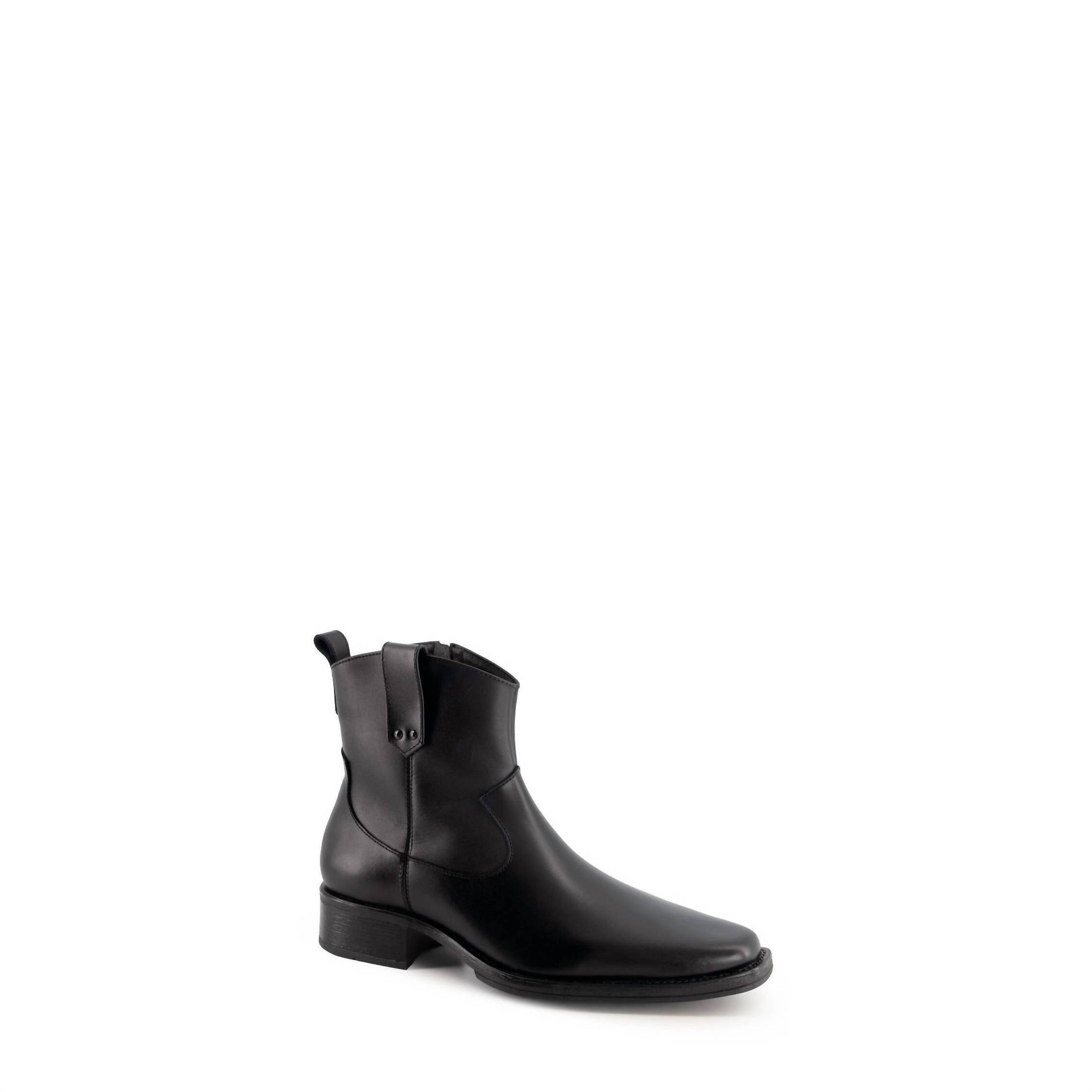 New Andrea Men's Comfortable Leather Boots In Black